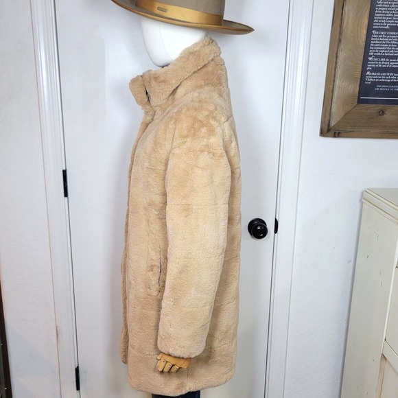 NVLT Faux Fur Teddy Button Coat Size Small Fall Jacket Chic Old Money - Picture 11 of 16